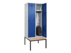 locker met bank,HxBxD 2120x800x815mm,2vak,vak B 400mm,draaigrendel