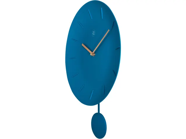 Wandklok nXt Bowl Ø 30cm turquoise streepaanduiding
