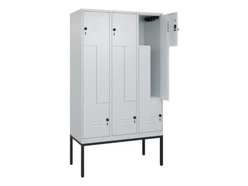 Z-garderobekast,HxBxD 2120x1200x500mm,vak B 200/400mm,draaigrendel
