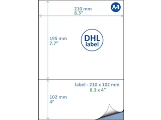 Retourlabel DHL label A4 210x102mm 1000 Vel - 2