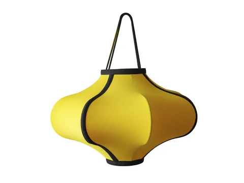 Lantaarn Nextime Lumi 40 cm stof geel