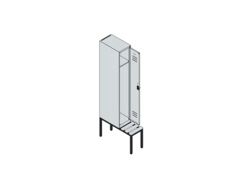locker met bank,HxBxD 2120x300x815mm,1vak,vak B 300mm,draaigrendel