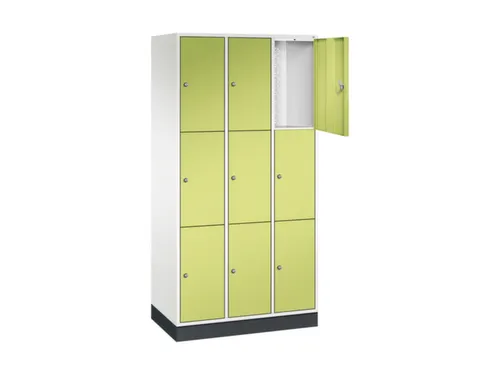 lockerkast,HxBxD 1950x920x500mm,3x3vakken,cil.-slot,sokkel