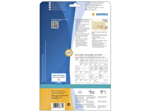HERMA 8671 Transparante folie-etiketten Mat A4 99,1x38,1mm 350 stuks