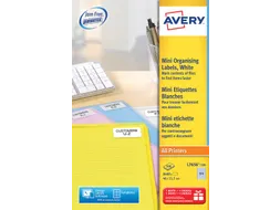Mini etiketten Avery L7656-100 46x11.1mm wit 8400 stuks