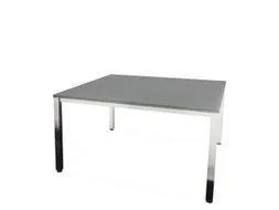 vergadertafel,HxBxD 740x1400x1400mm,hoekig,MS-donkergrijs