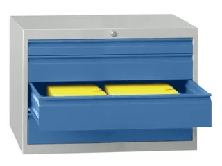 ladekast HxBxD 600x1023x600mm 4laden slot RAL7035 front RAL5012 - 2