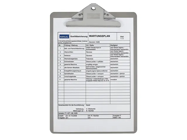 Klembord MAUL A4 staand klem en bord zijn RVS