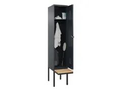 locker met bank,HxBxD 2120x400x815mm,1vak,vak B 400mm,draaigrendel