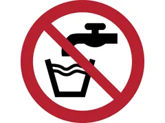 Pictogram bordje Djois Geen drinkwater Ø100mm rood