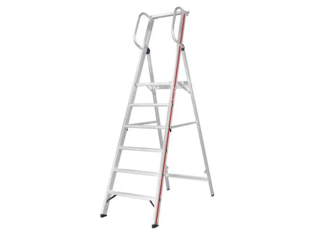 platformladder,bordes HxBxD 1420x440x400mm,6treden,aluminium