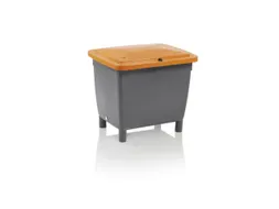 Zoutbak 210l 775x 790x 605mm Hdpe Grijs Deksel Oranje