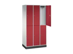 Dubbeldekse garderobekast,RAL 7035/RAL 3003,HxBxD 1950x920x500mm