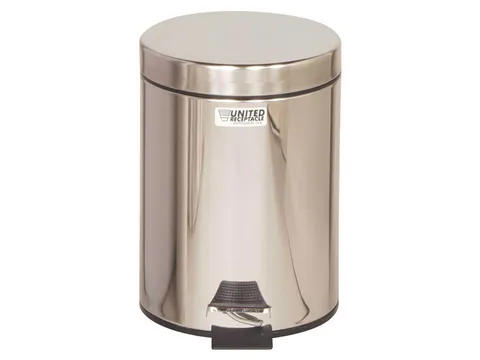 Kleine Pedaalemmer met kunststof binnenemmer 5.6 Liter Zilver