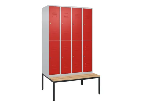 armoire vestiaire avec banc à deux niveaux HxlxP 2120x1200x815mm