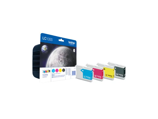 Inktcartridge Brother LC-1000VALBP zwart + 3 kleuren