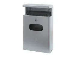 Buitenafvalbak Met Afdak Grijs 16 Liter Aluminium