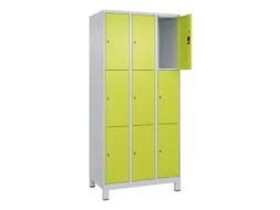 lockerkast,HxBxD 1950x900x500mm,3x3vakken,vak B 300mm,cil.-slot,voeten