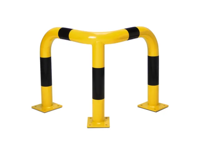 Hoekbeschermbeugels Staalbuis 350x600mm Ø76mm Binnenshuis Geel/Zwart