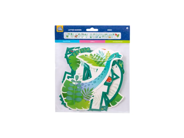 Letterslinger Happy Birthday Dino Groen 2,5 meter