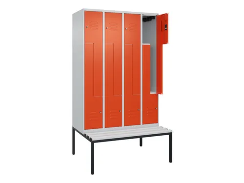Z-garderobekast,HxBxD 2120x1200x815mm,8vak,vak B 300mm,cil.-slot