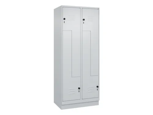 Z-garderobekast,HxBxD 1950x800x500mm,vak B 200/400mm,draaigrendel