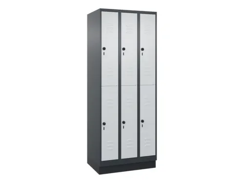 dubbeldekse locker,HxBxD 1950x750x500mm,3x2vak.,vak B 250mm