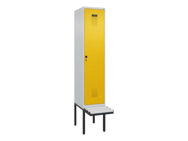 locker met bank,voor scheiding van kleding,HxBxD 2120x400x815mm,1vak