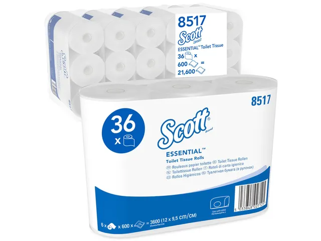 Toiletpapier Scott Essential 2-laags 600vel wit 8517