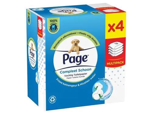 Vochtig toiletpapier Page Compleet Schoon 4 pakken à 38 vel