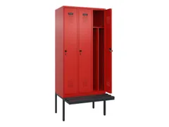 locker met bank,voor scheiding van kleding,HxBxD 2120x900x815mm,3vak