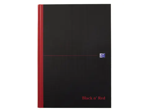 Notitieboek Oxford Black n' Red A4 96vel ruit 5mm zwart