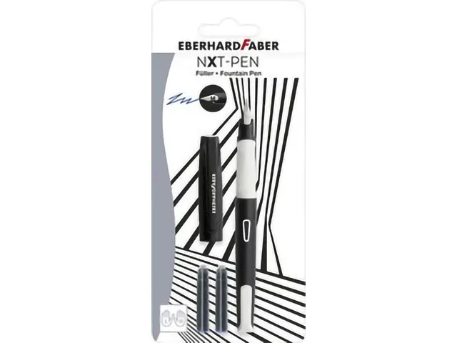 Stylo plume EFA NXT-PEN blanc/noir, blister avec 2 cartouches