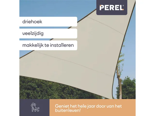 Voile solaire triangulaire 3,6x3,6x3,6m Crème