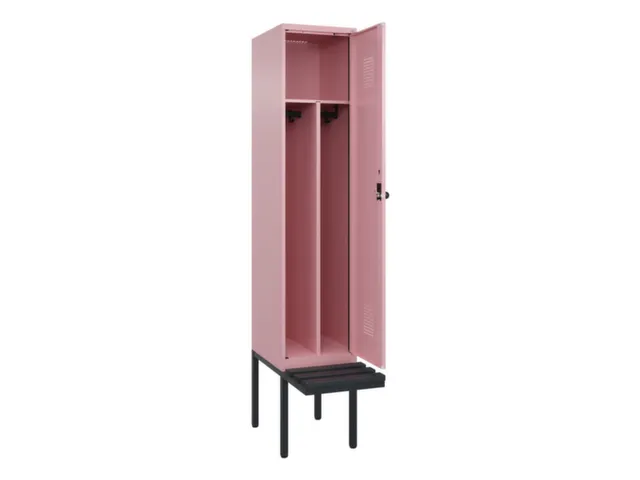 locker met bank,voor scheiding van kleding,HxBxD 2120x400x815mm,1vak