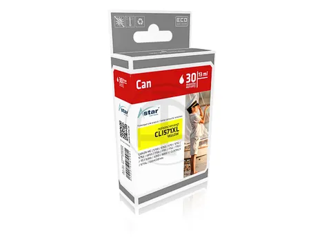 As16006 Astar Canon Cli571Xl Mg Inkt Geel Hc Rebuilt Chip 11Ml