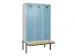 armoire vestiaire avec banc noir et blanc,HxlxP 2120x1200x815mm