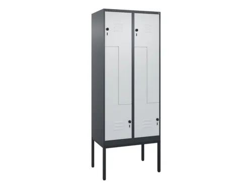 Z-garderobekast,HxBxD 2120x800x500mm,vak B 200/400mm,draaigrendel