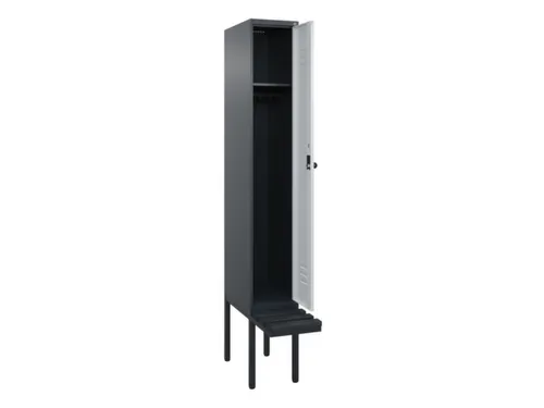 locker met bank,HxBxD 2120x300x815mm,1vak,vak B 300mm,draaigrendel