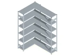 Hoekstelling Hxbxd 2500x1360/1415x435mm Veldlast 900kg 2x6legborden