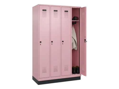 locker,HxBxD 1950x1200x500mm,4vak,vak B 300mm,draaigrendel,sokkel