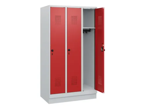 schoollocker,HxBxD 1630x900x500mm,3vak,vak B 300mm,draaigrendel,sokkel