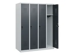 schoollocker,HxBxD 1530x1200x500mm,4vak,vak B 300mm,draaigrendel