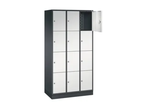lockerkast,RAL 7021/RAL 7035,HxBxD 1950x920x500mm,3x4vakken,cil.-slot