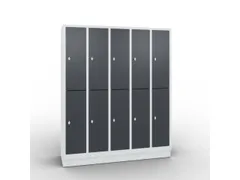 lockerkast draaigrendel 1800x1480x500 5x2vakken RAL7035 front RAL7021