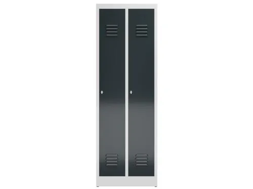 garderobekast 1800x590x500mm 2vak klink sokkel romp RAL7035 RAL7016