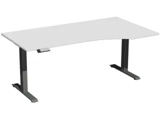 In hoogte verstelbaar bureau in vrije vorm,HxBxD 730-1230x1800x1000mm - 1