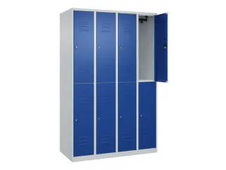 dubbeldekse locker,HxBxD 1850x1200x500mm,4x2vak.,vak B 300mm,cil.-slot - 2