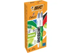 Balpen 4 Colours Velours, Medium, Doos à 12 Stuks Assorti