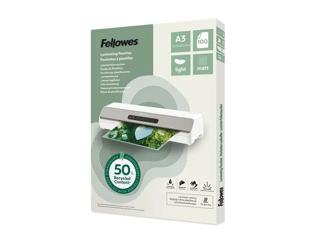 Lamineerhoes Fellowes A3 2x75micron recycled mat 100stuks